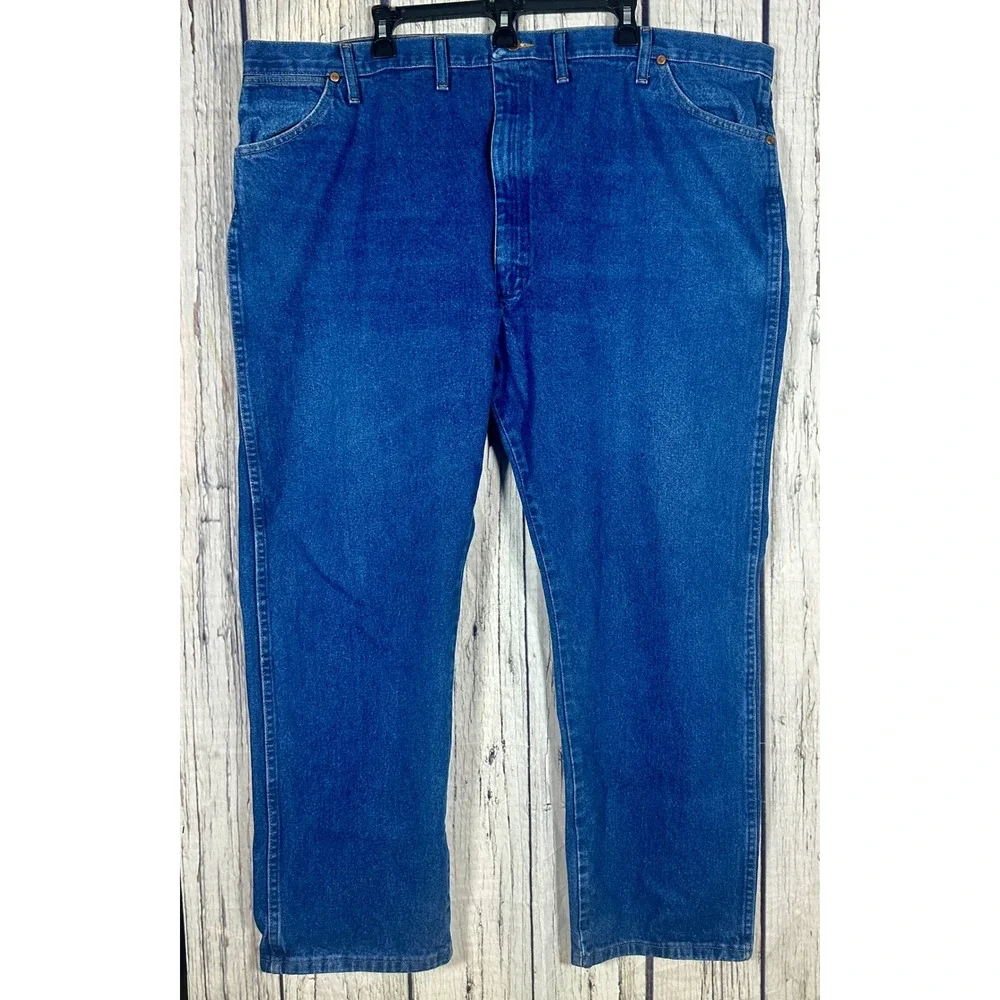 Wrangler 1013MWZPW Mens 48x30 Dark Wash Blue Straight Leg‎ Cotton Denim Jeans